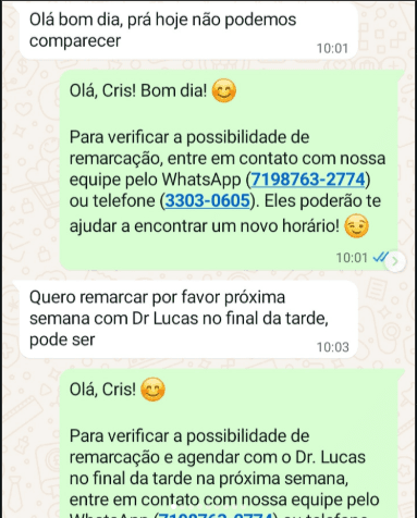 Exemplo de conversa no WhatsApp 1