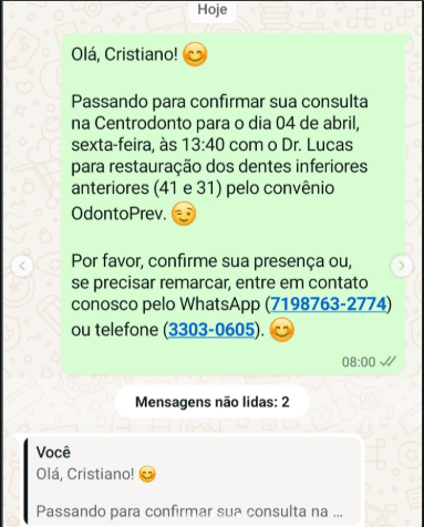 Exemplo de conversa no WhatsApp 8